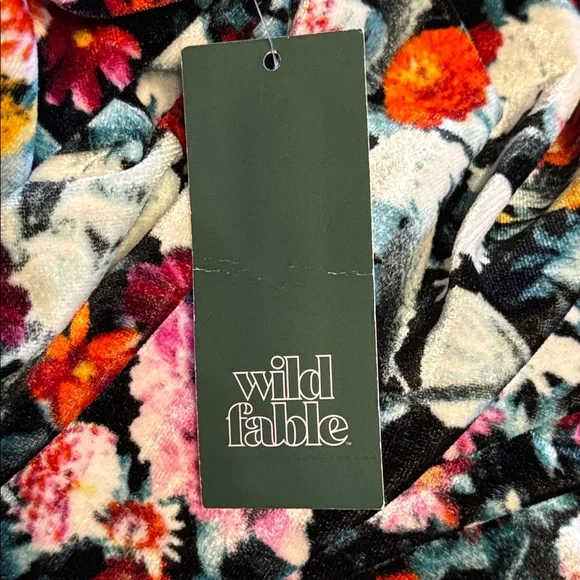 WILD FABLE floral velvet long-sleeve ruched bodycon dress 2X NWT - Picture 6 of 7